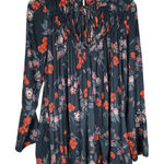 Free People ‎ Floral Smocked Blouse Butterfly Sleeve Top Womens Small Photo 0