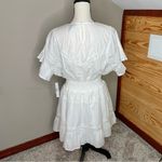 AQUA White Lace Inset Flounced Mini Dress Medium NWT Photo 3