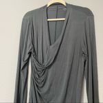 Nau Micro Modal Grey Ruched Long Sleeve Tunic Dress Womens S Athletic Bodycon Gray Photo 1