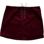 Forever 21 Maroon Lace-Up A-Line Skirt Sz 13/14 Photo 0