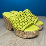 Marc Fisher  Hollis Platform Mule Espadrille Sandal Yellow Chartreuse Women’s 10 Photo 0