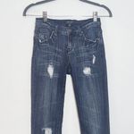Judy Blue  Distressed Skinny Jeans Size 25 Dark Wash Stretch Skinny Low-Rise Jean Photo 2