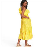 Lisa Marie Hernandez Linen Blend Polka Dot Ruffle Dress Yellow Size XS NWT Photo 14