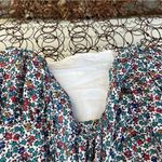 J.Crew Floral Cottage Core Flowy Long Sleeve Ruffled Hem Keyhole Tie Neck Dress Photo 5