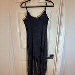 Sugar Lips NWT Black Suede Fringe Dress, Medium Photo 4