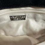 Stuart Weitzman  Black Satin Pleated Clutch with Studded Trim Evening Handbag Photo 4