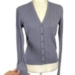 ZARA  Cable-knit Rhinestone Jewel Buttons Cardigan Lavender Size Medium Photo 3