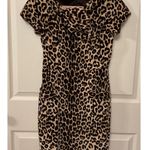 Etcetera  Leopard Print Velvet Cap Sleeves Scarf Neck Sheath Dress, 0 Photo 0