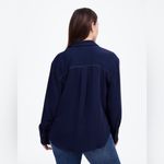 Madewell Contrast Stitch Popover Shirt in Deep Indigo, Size X-Small Photo 4