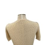 Courreges Vintage Sweater Short Sleeve Ribbed Knit Logo Beige Cream Size 0 XS Yellow Photo 6
