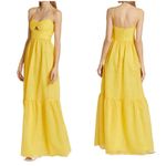 Monique Lhuillier 💕💕 Eyelet Cutout Tiered Maxi Dress ~ Limoncello Yellow 12 NWT Photo 6