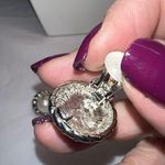 Vintage Faux Pearl Silver Tone Clip Button Earrings Silver Photo 4