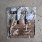 Walter Baker NWT Natural Woven Black Handles Black Trim Delaney Tote Bag Photo 3