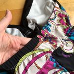 XOXO  Colorful Halter Dress, Sharkbite Hem, Black, Pink, Blue, Neon, Size L Photo 3