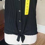 Weatherproof  Comfy Black Textured Tie Knot Button Front New Photo 4