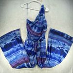 G by Giuliana Jumpsuit One Shoulder Tie Dye Wide‎ Leg Blue Purple Size L Size L Photo 0