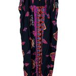 Angie  Maxi Dress Black Bohemian Paisley Print Sleeveless Casual Sundress Size S Photo 6