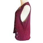 Vintage Embroidered Knit Vest Purple Size L Photo 2