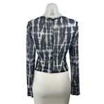 Urban Outfitters  Womens Black White Tie Dye Mesh Sheer Long Sleeve Crop Top Sz M Photo 1