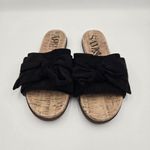 Sam & Libby  Black Bow Slides Women’s Sandals Size 6 Slip On Bow Tie Shoes EUC Photo 1