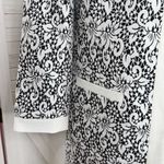 Nine West Floral Brocade Open Front Long Blazer Topper Jacket Black White 2 Photo 6