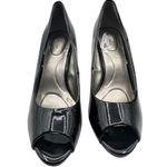 Bandolino  Size 10M Business Casual Black Patent Leather Peep Toe Heels Photo 0