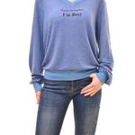Wildfox NWT Looks at Nachos I'm Busy Blue Knit Top Sweater XS Photo 3
