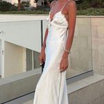 ZARA  dress white midi ruffled satin lingerie inspired bodycon fitted wedding Photo 0