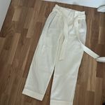 Brunello Cucinelli NWT white high waisted linen blend paper bag pants Photo 9