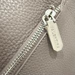 VALENTINA Genuine Italian Pebbled Leather Taupe Sling Backpack Shoulder Bag Gray Photo 11