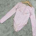 Free People Intimately Sloane Henley Bodysuit Thermal Knit Top in Pink Nectar SP Photo 4
