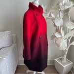 Worthington  Red Ombré Wool Blend Funnel Neck Pea Double-Breasted Coat Photo 4