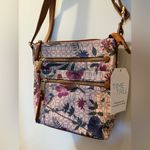 Time And Tru Norah Purse Colorful Floral Flower Crossbody Zip Handbag Bag NWT Blue Photo 3