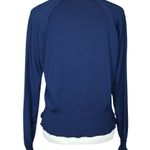 Givenchy 60s 70s Vintage Sport Preppy Blue V-Neck Ruffle Sweater. S/M. Old Money Photo 3