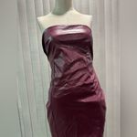 AMTIOUS burgundy leather strap dress 🌷 Purple Size L Photo 8