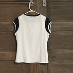 Antigua DESERT DRY Womens Size Small White Blue Top Cap Sleeve Tennis Stretch Photo 4