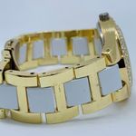 Attention  womens 38mm Quartz analog watch gold white tone rhinestones 7” runs Photo 4
