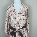 Diane Von Furstenberg  Wrap Dress Women XL Multicolor Leaf 3/4 Wide Sleeve Office Photo 1