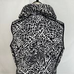 Laura Ashley  Black White‎ Animal Print Vest Puffy Designer Stripe Womens Large Photo 6