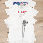 Guess Y2K Womens T-Shirt Lot Size S White Distressed Graphic Street Grunge Rose Photo 0
