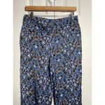 ZARA NEW  Floral Satin Pants Womens Size Medium Blue Straight Mid Rise Boho Photo 6