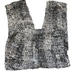 Nili Lotan Silk Pleated Pull On Cropped Pants Black /White Size Medium Photo 2