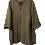 Maggie Barnes  Tunic Top Button up Plus Size 1X 18/20 Lagenlook Button Down Artsy Photo 0