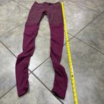 Alo Yoga Goddess Space Dye Burgundy Ribbed Mixed Media Leggings XS Outdoor Yoga Photo 8