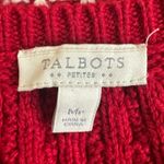 Talbots  Cozy Cable Knit Sweater Womens M Red Cotton Striped Preppy Grandmacore Photo 3