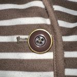 Investments  Womens Blazer Suit Jacket Striped Stretch Brown White 18 Photo 3