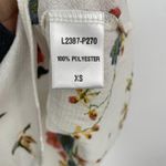 Lovecappella Cream Floral Bird Print Sleeveless Tank Top XS White Photo 3