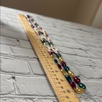 Vintage Mardi Gras Mask Beaded Necklace Gold Photo 6