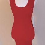 Aura New With Tags Women’s RUCHED BODYCON RED MINI TANK DRESS SZ S/M Photo 10