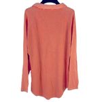 PBJ Blues Orange Acid Wash Denim Collar Button Front Tunic Sweater Large Photo 1